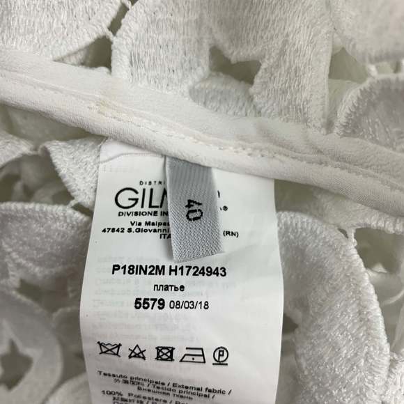 Nº21 White Polyester Eyelet Dropped Waist Dress - Picture 8 of 8